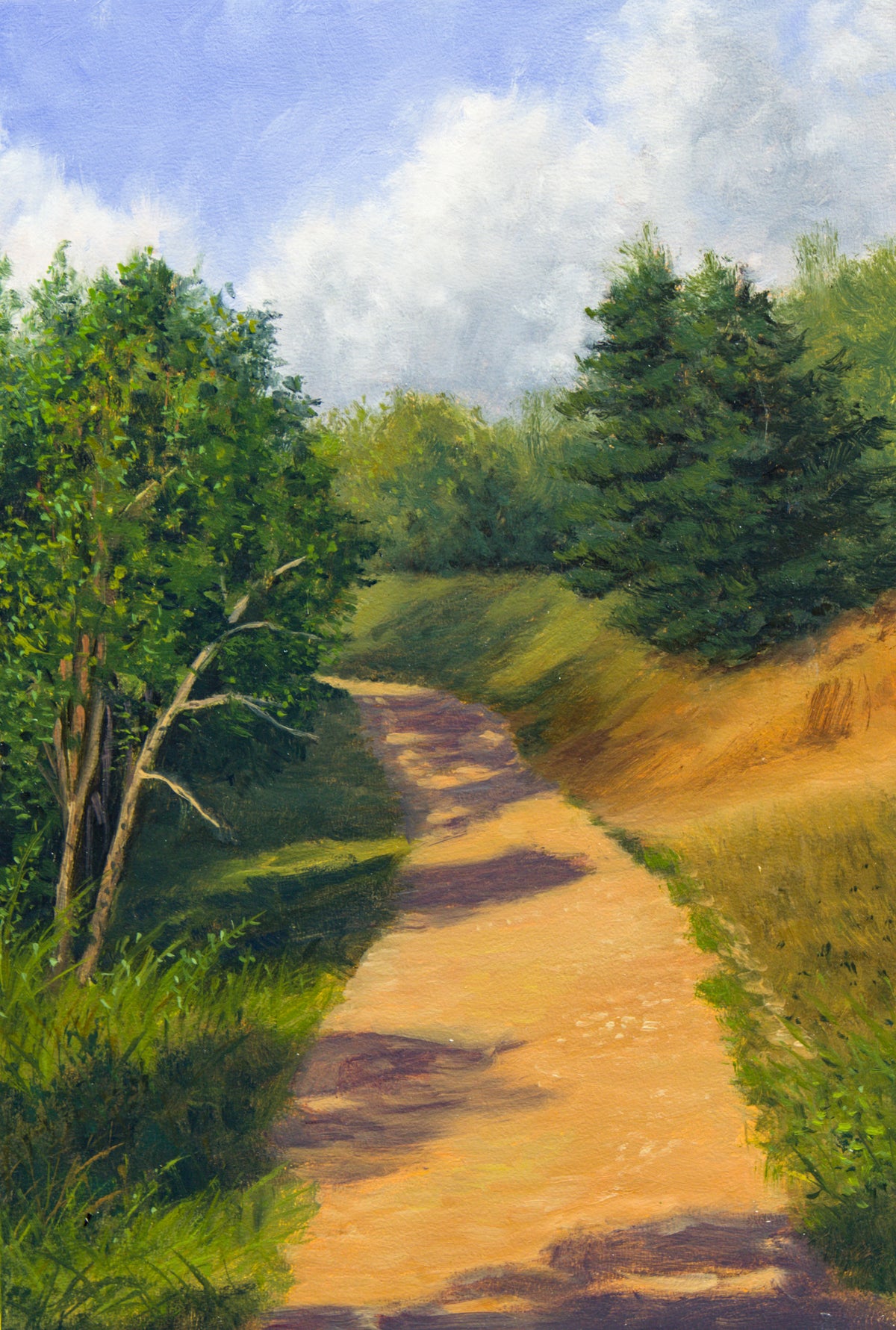 Chemin de Sinzelles -Huile sur panneau 30x20cm